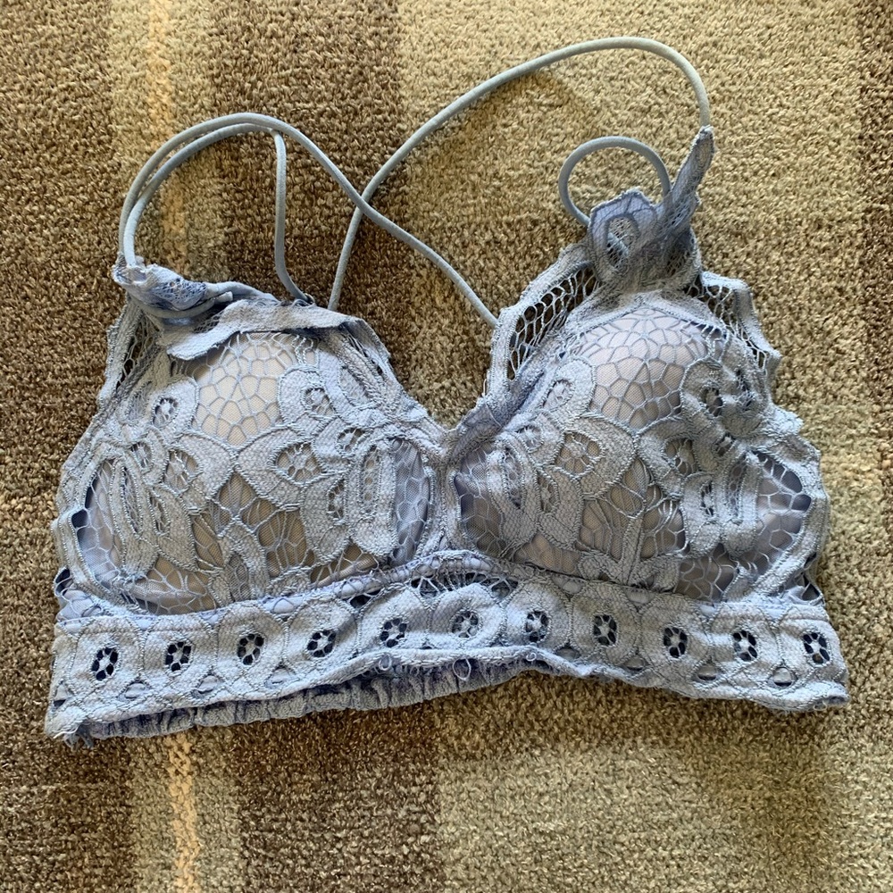 Pink Lily Large Blue Lace Bralette